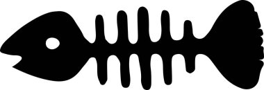 iskelet balık simgesi beyaz arkaplanda izole