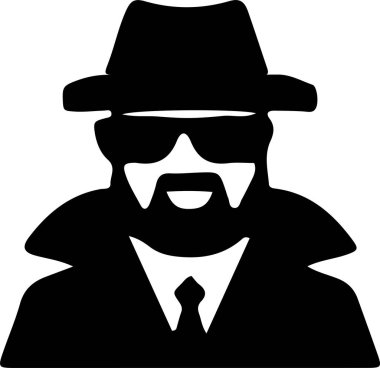 Beyaz arkaplanda casus simgesi izole edildi