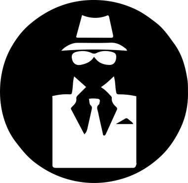 Beyaz arkaplanda casus simgesi izole edildi