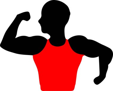 Beyaz arkaplanda güçlü kas simgesi