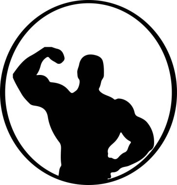 Beyaz arkaplanda güçlü kas simgesi