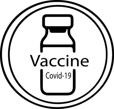 COVID-19 aşı vektörü arka planda izole edildi