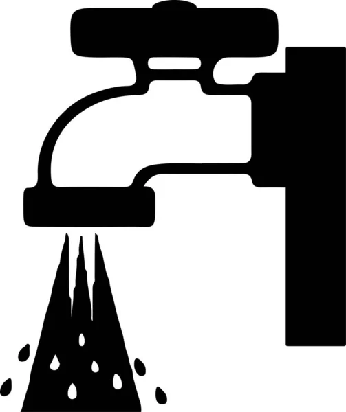 Water Faucet Icon White Background — Stock Vector