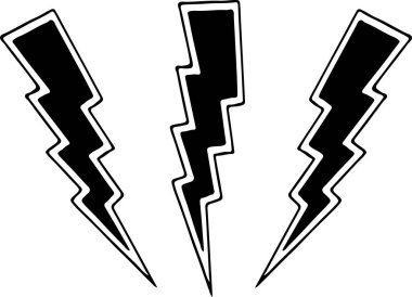 Beyaz arkaplanda yıldırım simgesi