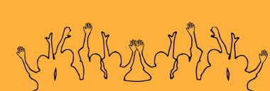 Eller yukarıda arka planda izole edilmiş vektör