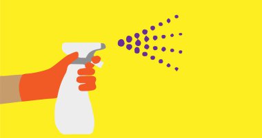 Antivirüs dezenfektanı sıkmak..