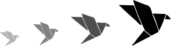 Ícone Pássaro Origami Isolado Fundo — Vetor de Stock