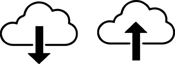 白い背景にアイコンをダウンロードしてアップロードする — ストックベクタ