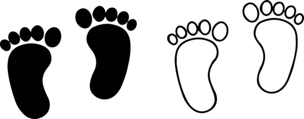Ikona Footprintu Białym Tle — Wektor stockowy