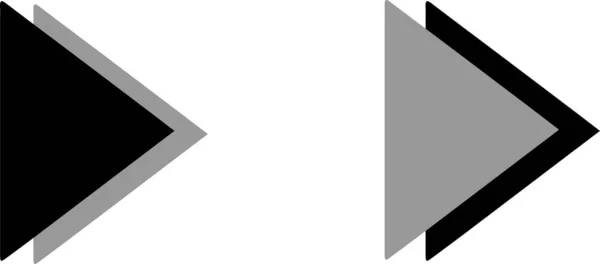 Driehoek Pijl Pictogram Witte Achtergrond — Stockvector