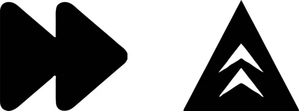 Triangle Arrow Icon White Background — Stock Vector