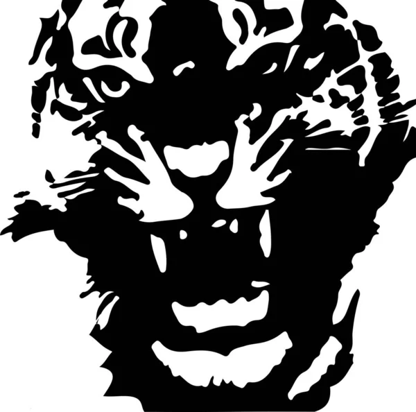 Tigervektor Auf Weißem Hintergrund — Stockvektor