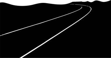 Beyaz arkaplanda yol vektörü