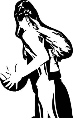 Beyaz arkaplanda basketbol vektörü