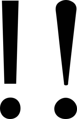 Beyaz arkaplanda ünlem işareti izole edildi