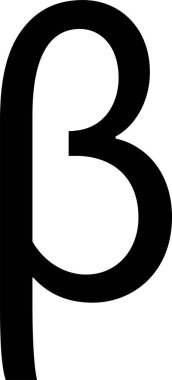 Beyaz arkaplanda izole edilmiş Beta sembolü