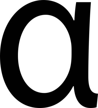 Beyaz arkaplanda Alfa simgesi izole edildi