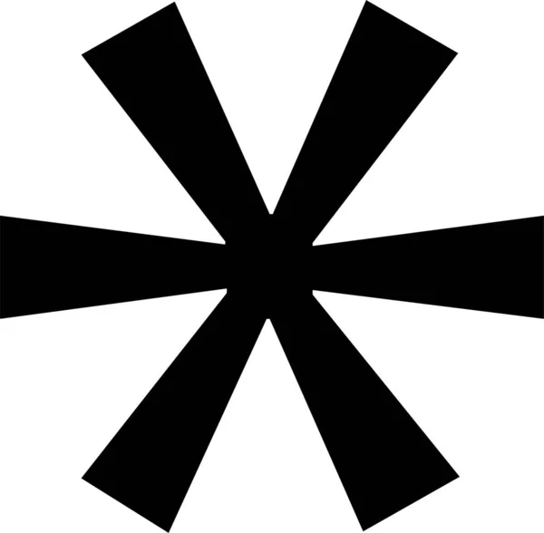 Asterisk Pictogram Geïsoleerd Witte Achtergrond — Stockvector