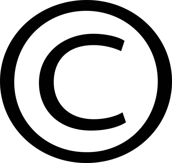 Urheberrechtssymbol Isoliert Auf Weißem Hintergrund — Stockvektor