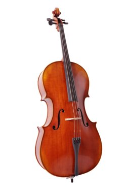 Beyaz arka plan üzerinde viyolonsel müzik için