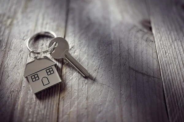 House key on keychain — Stock Photo, Image