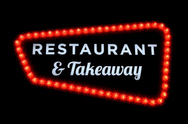 Restoran ve take away neon tabela