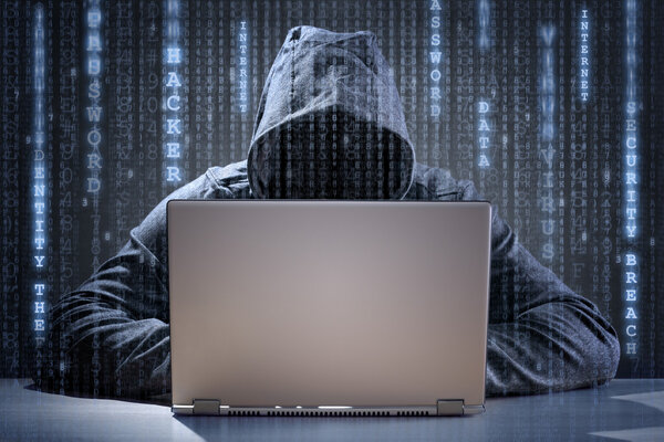 Computer hacker stealing data