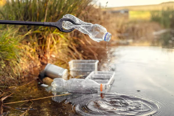 Environmental Conservation Pollution Collecting Garbage Trash Water Stock Photo