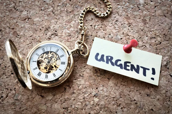 Termine Ultimo Urgente Ora Sull Orologio Tasca Immagine Stock