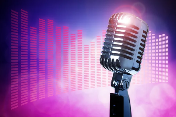 Vintage microphone on stage — Stock Photo, Image