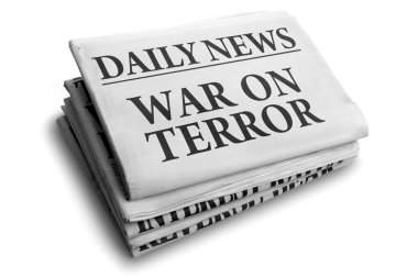 War on terror daily newspaper headline clipart