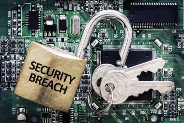 Computer security breach clipart