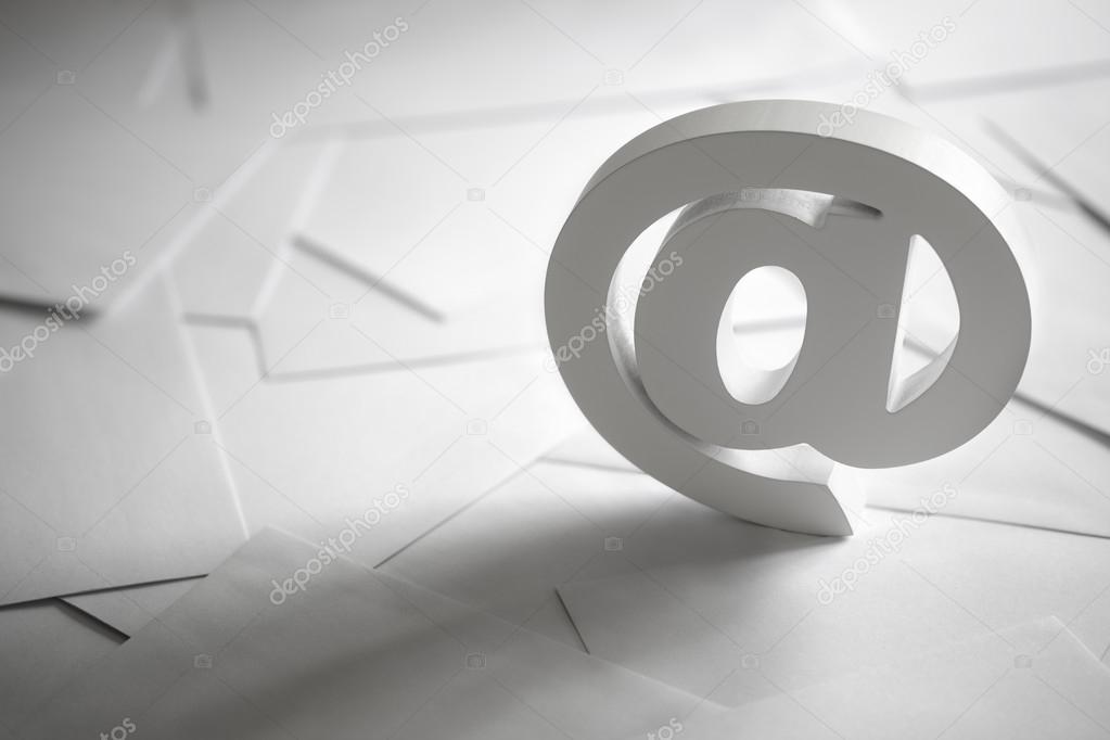 Email symbol on business letters
