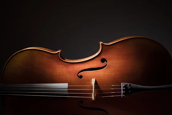 大提琴的轮廓靠拢 — 图库照片