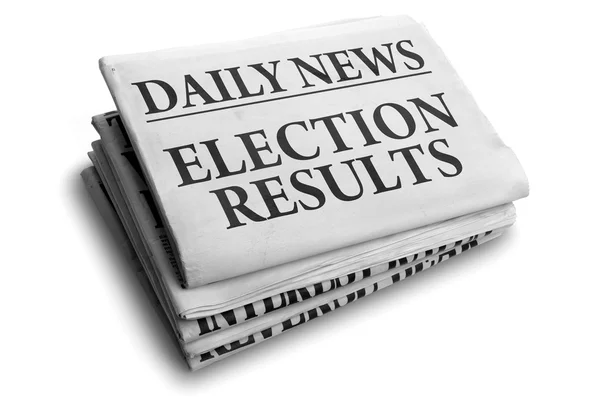 Resultados electorales titular diario del periódico — Foto de Stock