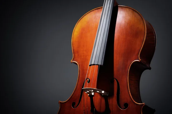 Violonchelo sobre fondo oscuro — Foto de Stock