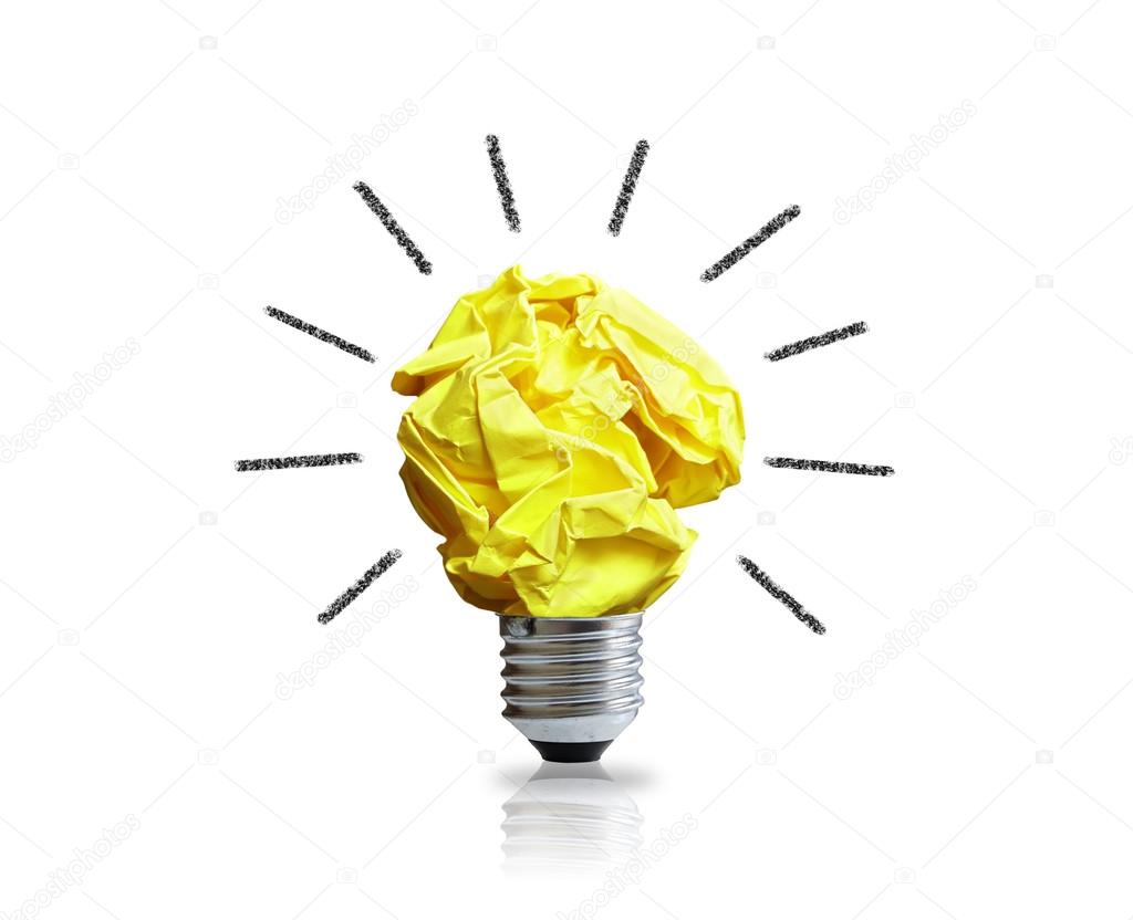 crumpled paper light bulb