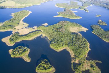 Aerial view of lake clipart