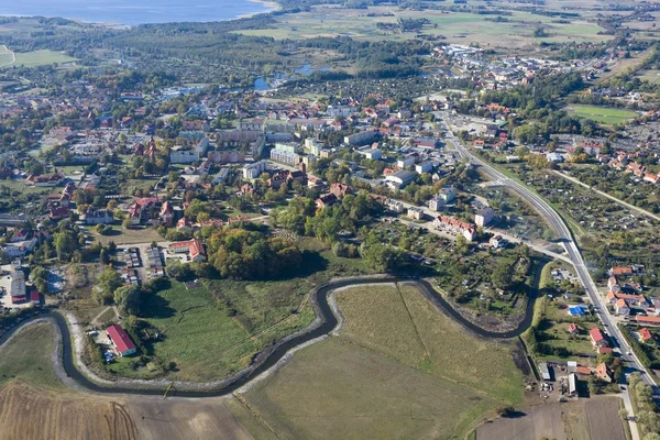 Flygfoto över Węgorzewo — Stockfoto