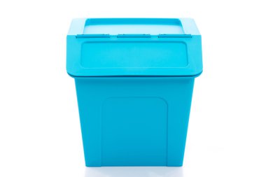 Beyaz arka planda izole mavi depolama kutusu