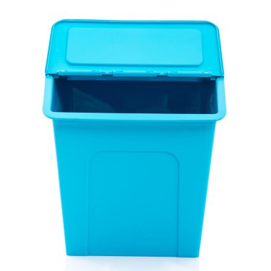 Beyaz arka planda izole mavi depolama kutusu