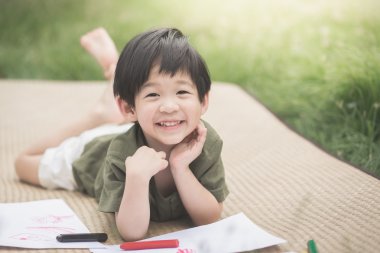 pastel boya ile çocuk çizim resim