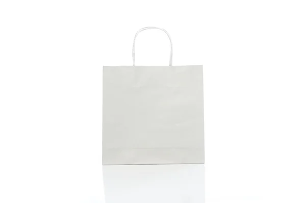 White shopping bag on white background — Stock Photo, Image