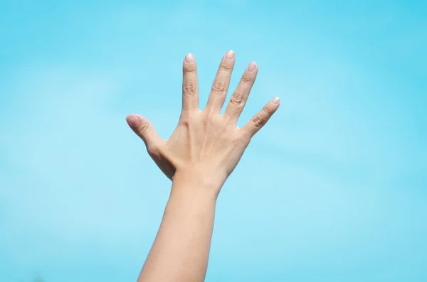 Hand with the sky — Stock Photo, Image