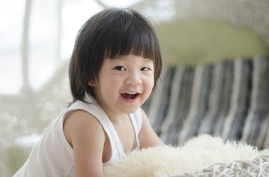 sevimli Asya bebek portre fotoğrafı