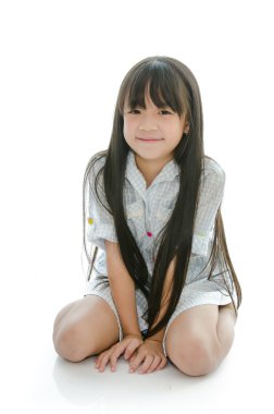 Little  beautiful  asian girl clipart