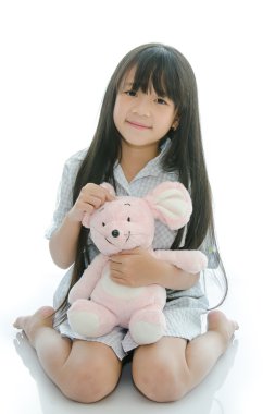 Little  beautiful  asian girl clipart