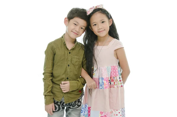 Little asian girl and boy — Stock Photo, Image