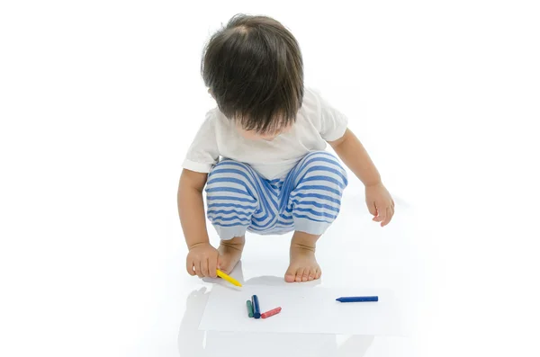 Baby asian is writing — Stock Photo, Image