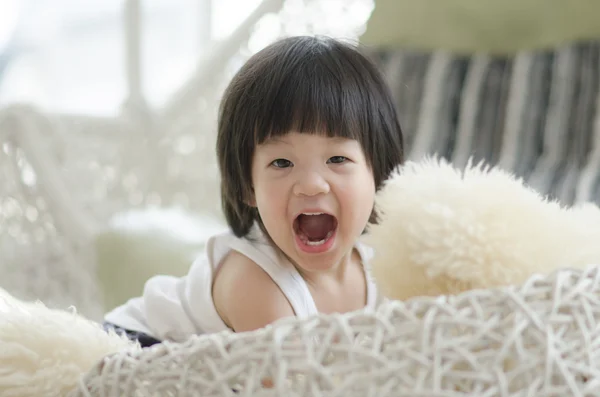 かわいいアジアの赤ちゃんのクローズ アップ写真 — ストック写真